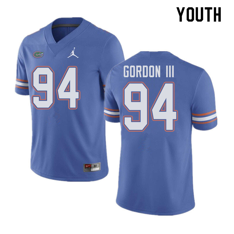 Jordan Brand Youth #94 Moses Gordon III Florida Gators College Football Jerseys Sale-Blue